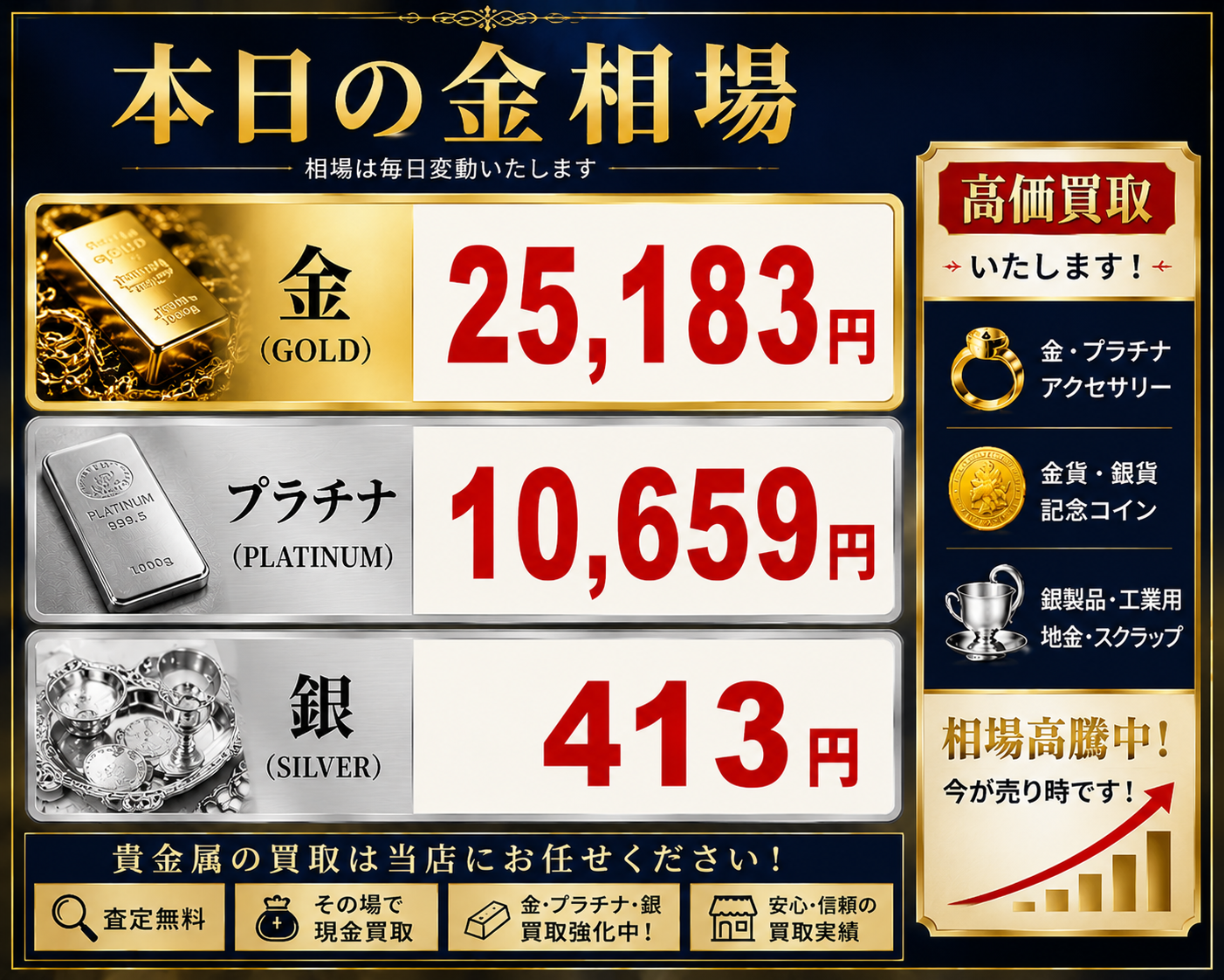 2026年5月20日本日の金相場