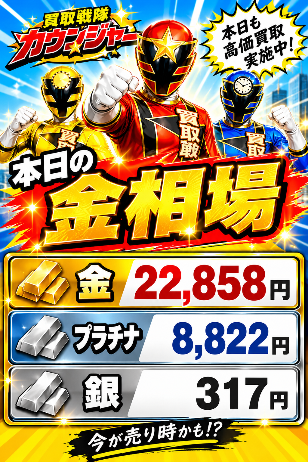 2026年10月25日金相場！！
